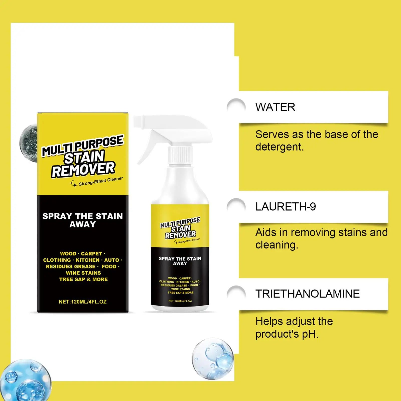Powerful Degreaser Spray Concentrated Fast Acting Oil Stain Remover