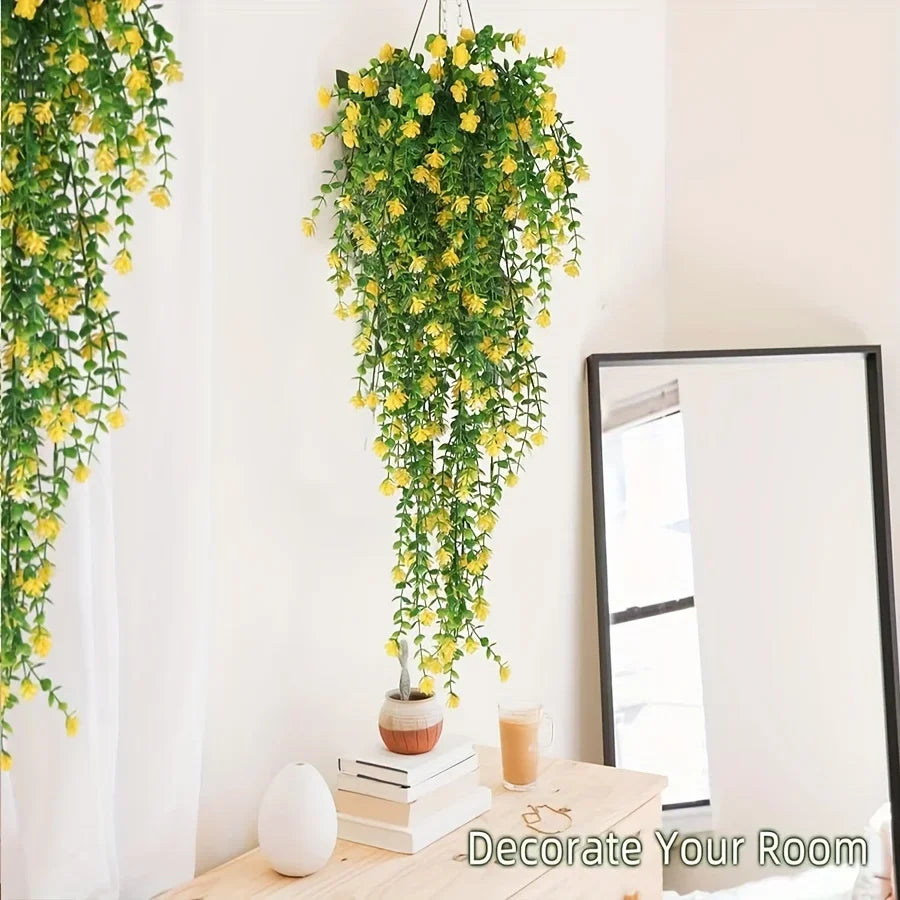 Artificial Hanging Plants Fake Plant Faux Eucalyptus Leaf Greenery