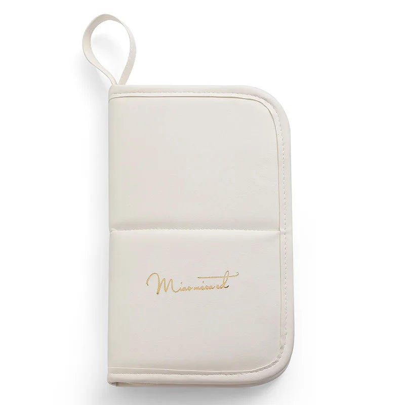 Large PU Makeup Brush Bag – Artist Tool & Pencil Case Makeup Brush Bag Zpaxo Beige