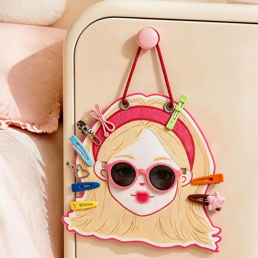 Hair Clip Holder Wall Mounted Organizer Girls Sunglasses Storing Rack