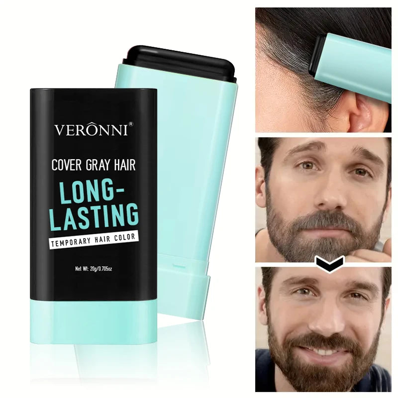20g Portable Touch-Up Hair Stick,Temporary Hair Dye Stick - Quick Gray Coverage With Applicator Brush,Lasting Beard Color Sticks Zpaxo