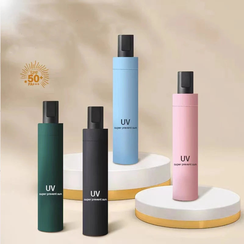 Foldable Manual Umbrella, Waterproof and Windproof Umbrella, Anti-UV Umbrella for Sunny Or Rainy Days, Simple Solid Color Umbrel Zpaxo