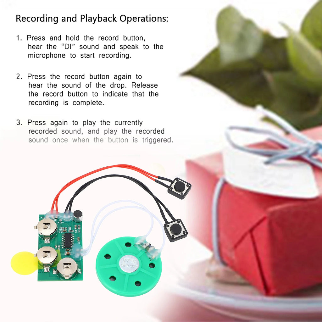 Recordable Voice Module DIY Greeting Card Chip 4 Minutes Recordable Voice Sound Chip Voice Greeting Card for Holiday Zpaxo