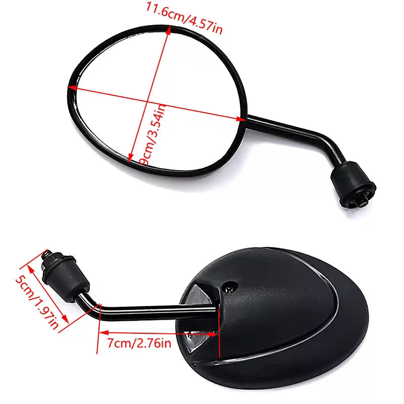 22mm Motorcycle Rearview Mirrors – Carbon Fiber Burnt Titanium Pair