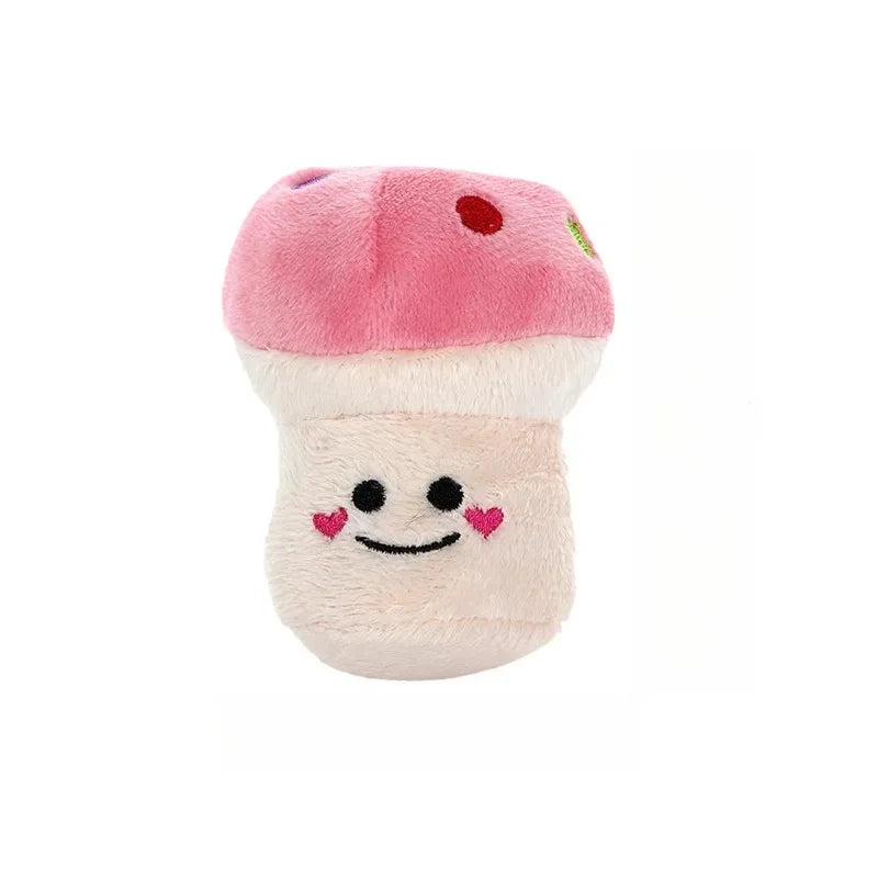 Bite Resistant Plush Squeaky Fruit Dog Toy Durable Chew Small Medium Zpaxo Pink