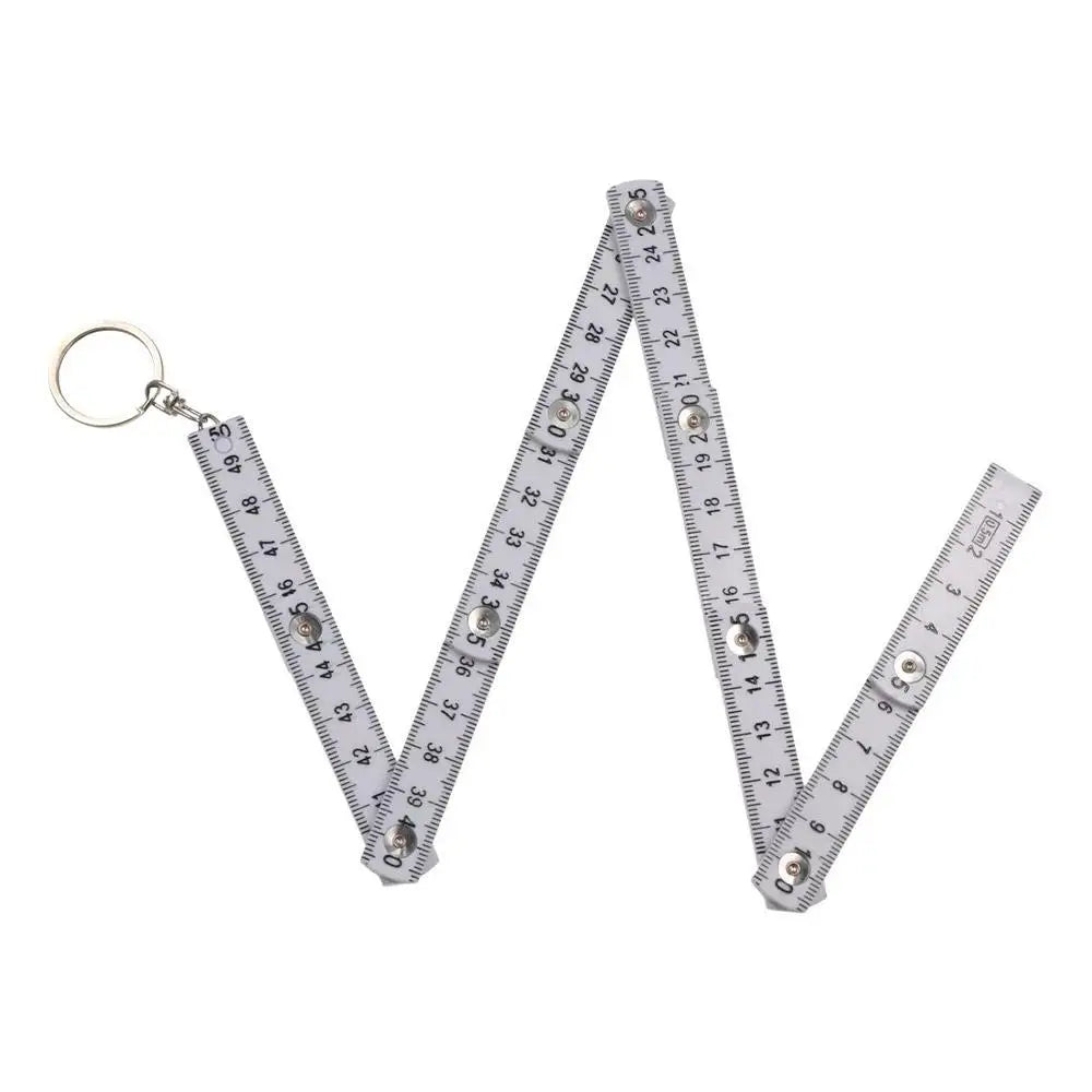 Plastic Ruler Tape Fold Folding Measure Carpenter Measuring Tool Key Zpaxo white