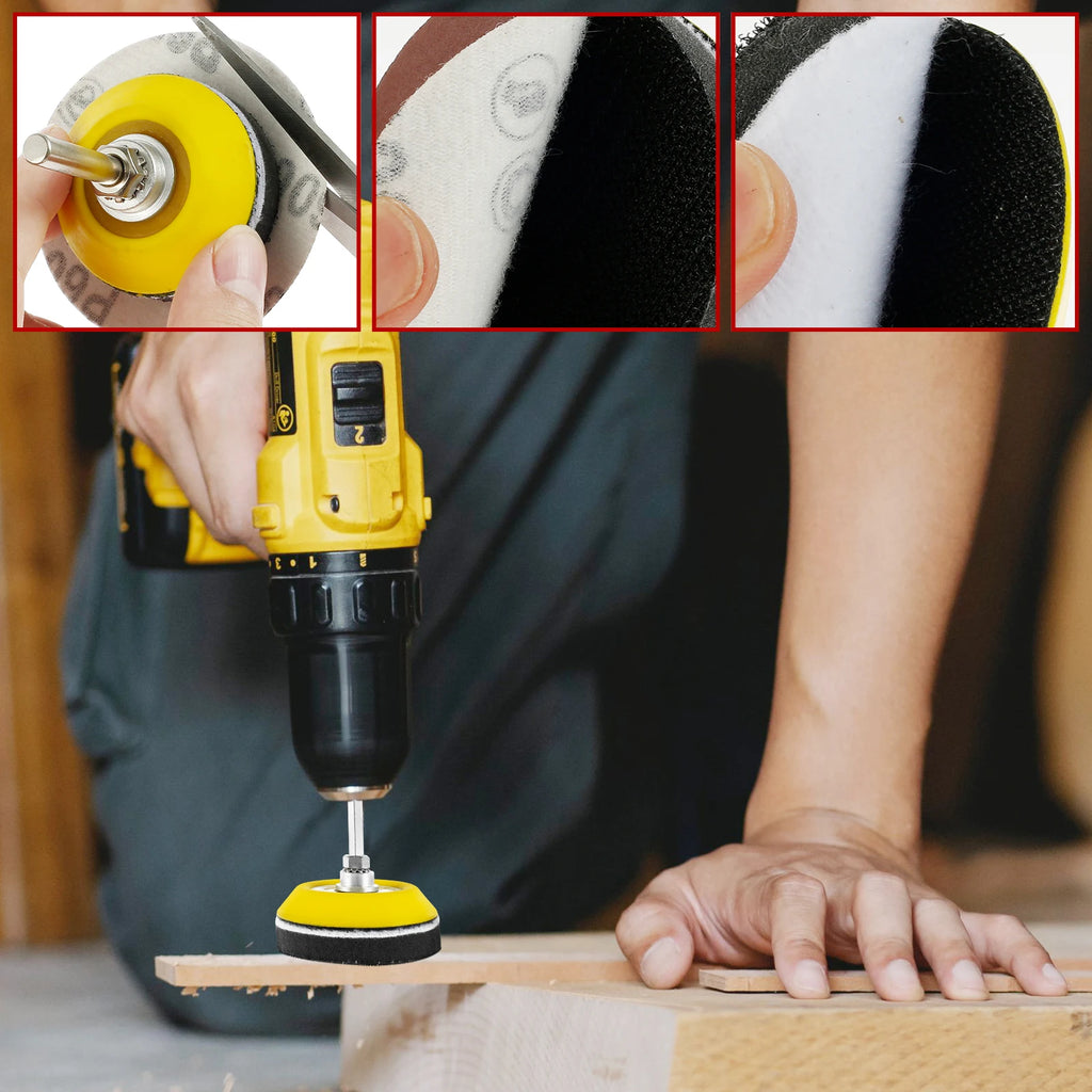 120Pcs 3inch Round Sand Paper Rotary Tool Accessories Sandpaper Discs Set with Durable Sanding Pad Sand Paper For 80-3000 Grits Zpaxo