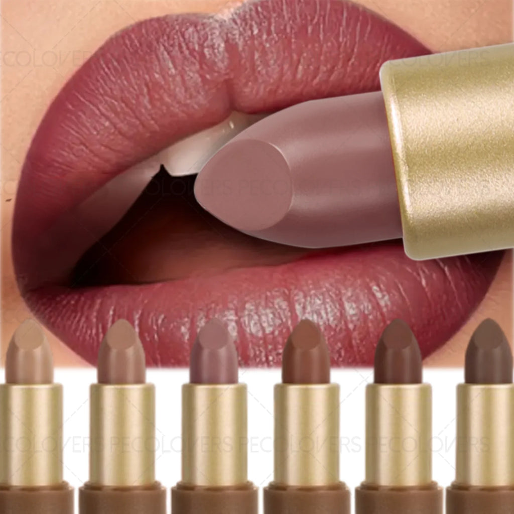 1PC Velvet Brown Lipstick - Matte Surface, Non-stick Cup, Moisturizing and Moisturizing, Soft Texture, Easy Makeup Removal Zpaxo