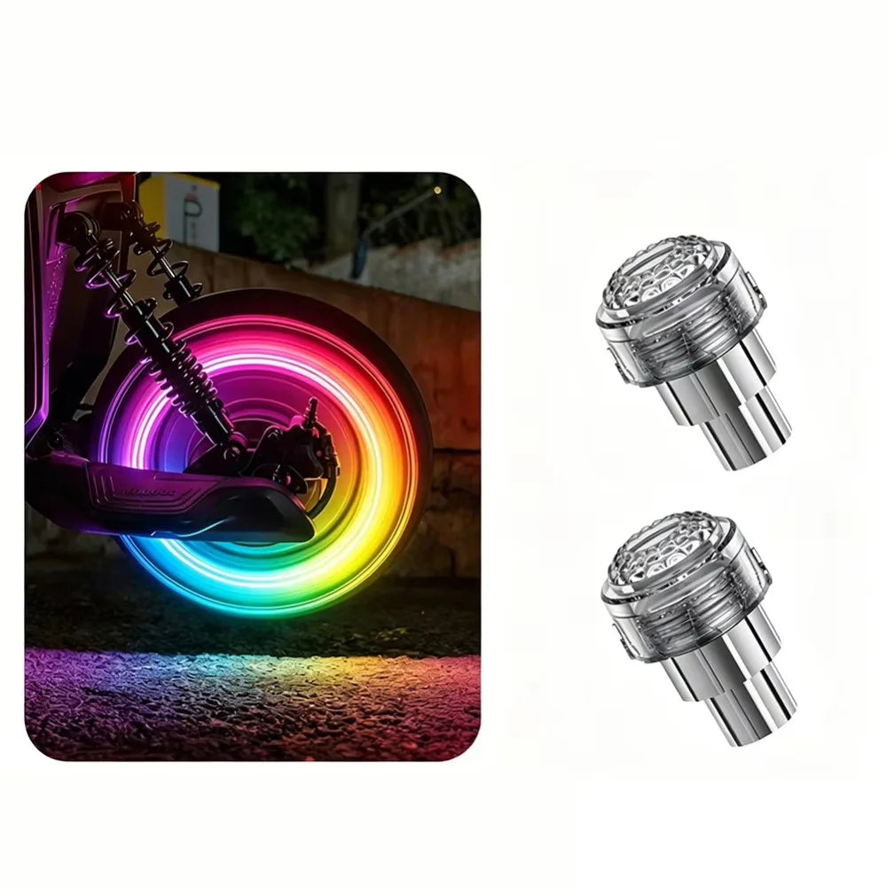 Waterproof Tire Valve Caps Light Single Seven Colors Motion Sensor Zpaxo Colorful