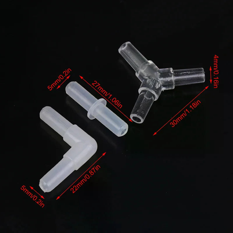 10Pcs Aquarium Airline Tubing Connectors Plastic Valve Joints Fish Tank Transparent Air Tube Adapters For 4CM ID Air Line Hose Zpaxo