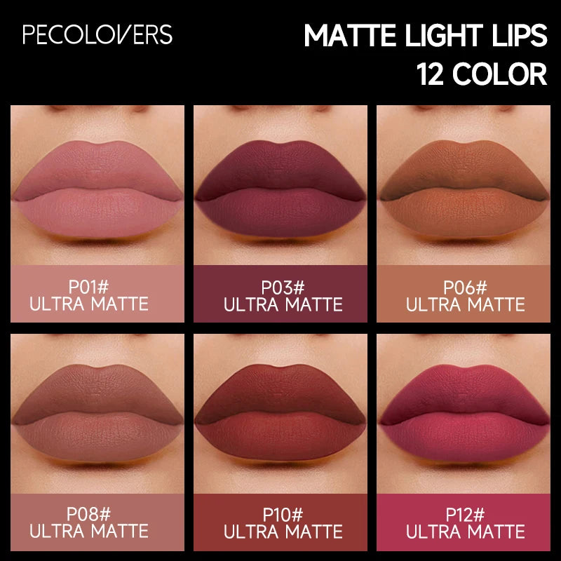 Velvet Mate Nude Brown Red Lip Gloss Lint Matte Liquid Lipstick Waterproof Long Lasting Tube Makeup Cosmetic Lipsticks Lipgloss Zpaxo