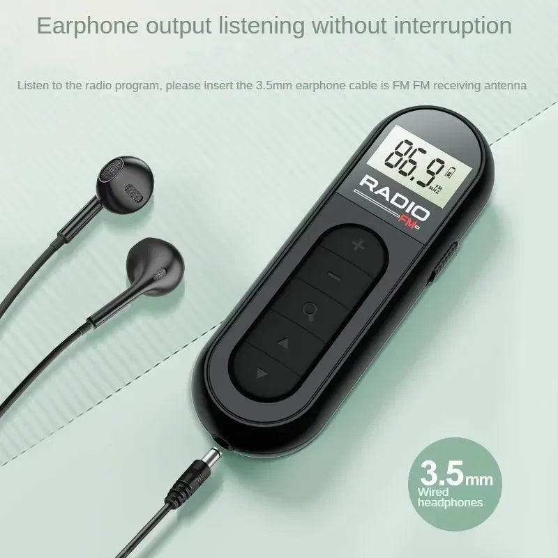 Mini Portable FM Radio, Multi-functional Pocket Radio for Elderly Outdoor Activities Zpaxo
