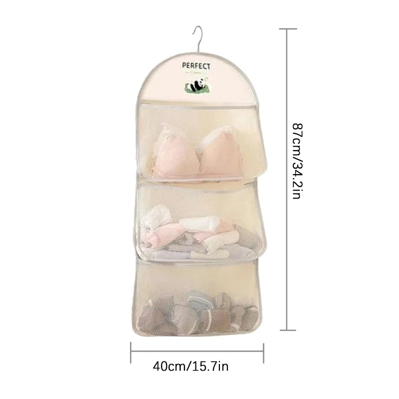 1Pcs Underwear Hanging Storage Bag Household Socks Storage Net Wardrobe Hanging Hook Net Bag Portable Clothing Storage Mesh Bag Zpaxo A3