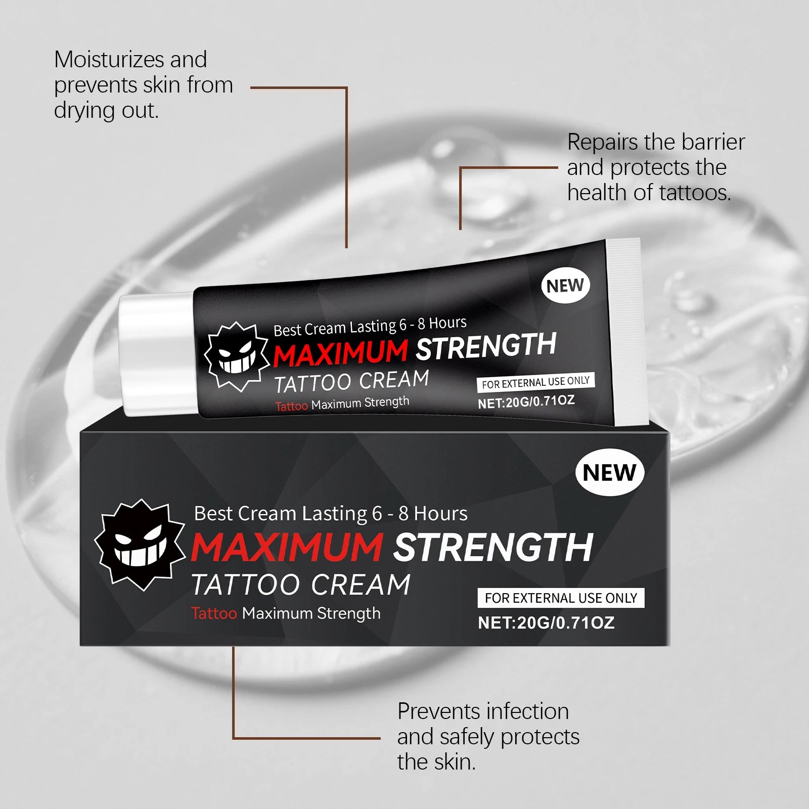 Tattoo Care Gel – Gentle Cleanse, Moisturize & Color Protect Tattoo Aftercare Gel Zpaxo
