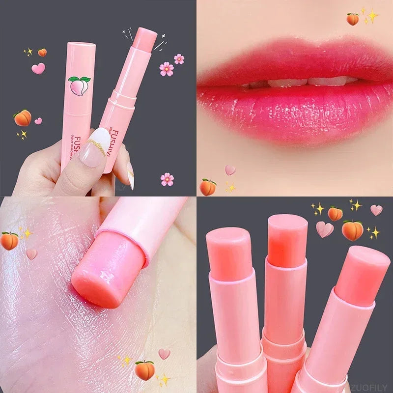 Colorless Vitality Color Lip Balm Change Lipstick Peach Girl Moisturizing Long Lasting Lip Gloss Makeup Care Repair Lip Mask Zpaxo Peach Change A 1Pcs
