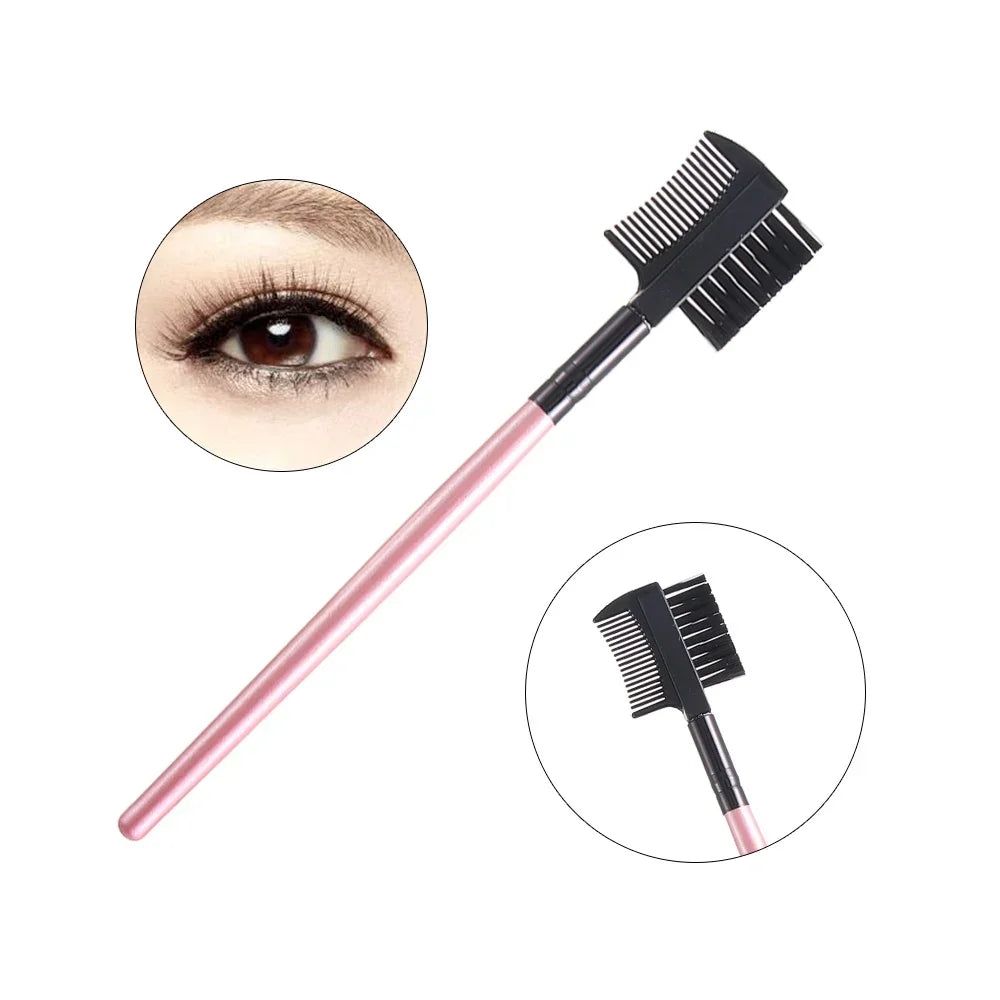 1PC2 in1Eyelash Comb Dual Purpose Eyelash Eyebrow Black Pink Brush Comb Professional Eye Makeup Tool Cosmetic Accessories Zpaxo 01