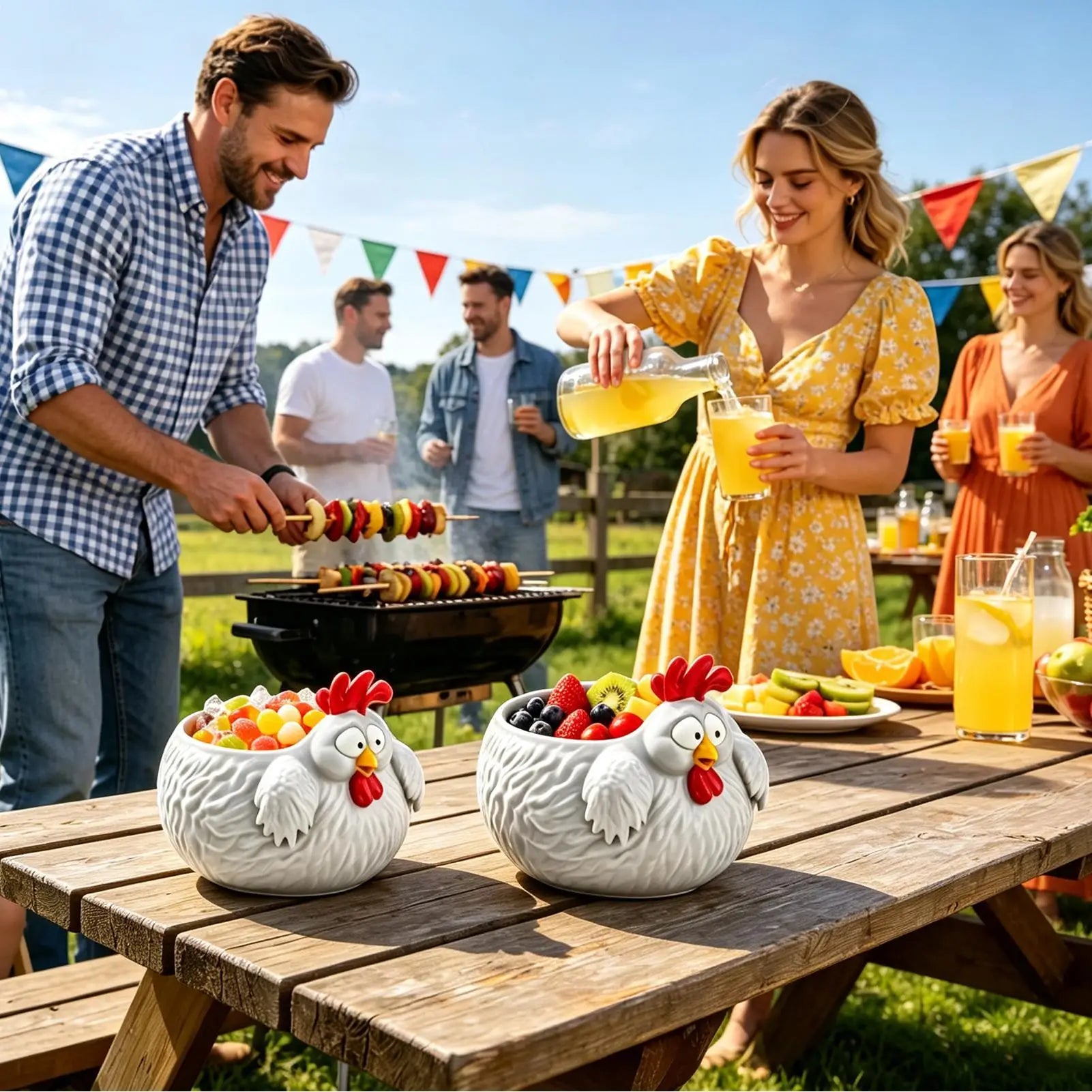 3D Printed Fun Chick Bowl Decorative Chicken Container Hen Kitchen