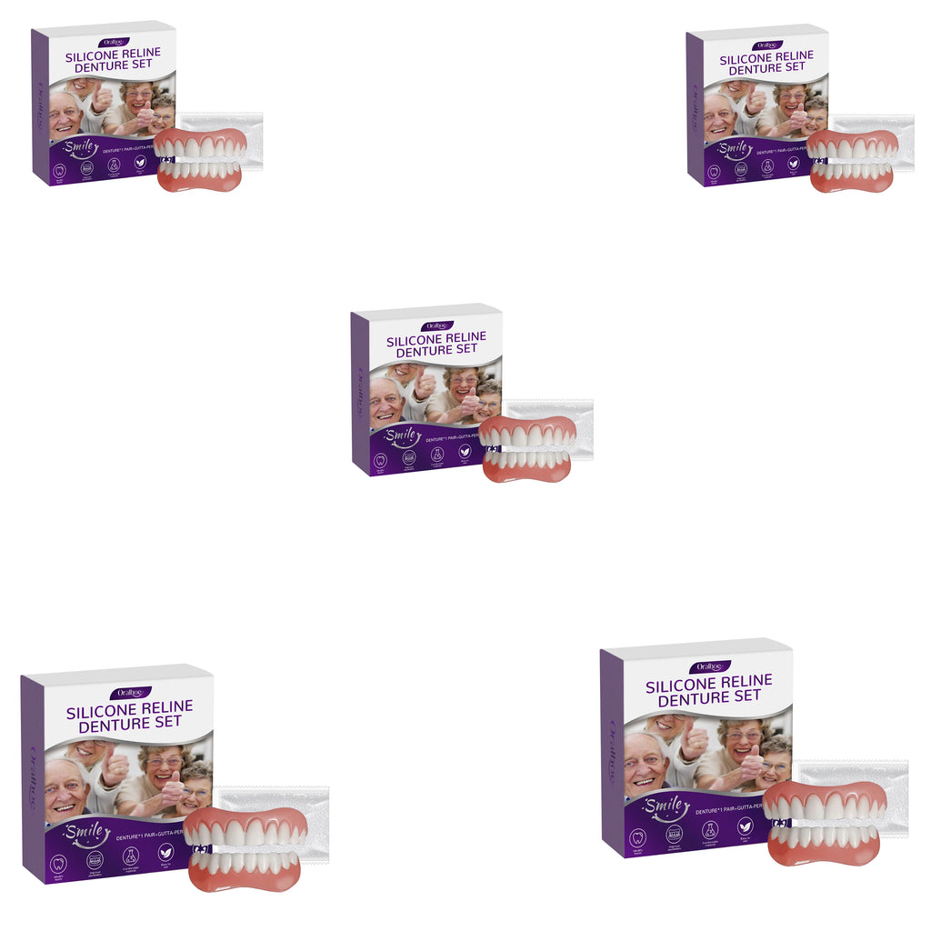Denture Beautifying Set, Soft Flexible Natural, Comfortable Material, Practical Teeth Cosmetic & Care Kit for Better Smile Zpaxo 5pcs