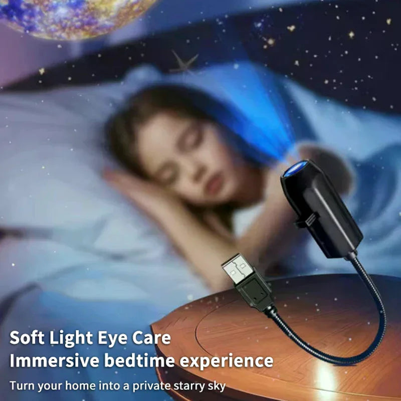 USB Ceiling Moon Earth Projection Atmosphere Light Romantic Bedroom Decoration Galaxy Projector Starry Sky Lamp Night Light Zpaxo