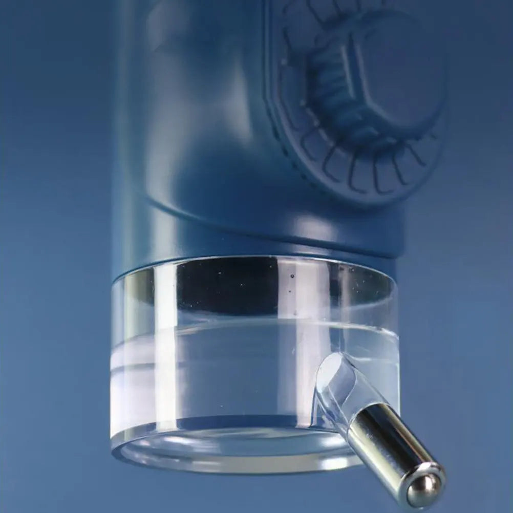 Pet Hanging Water Bottle Snap- Front Back Use Lid Fill Stainless