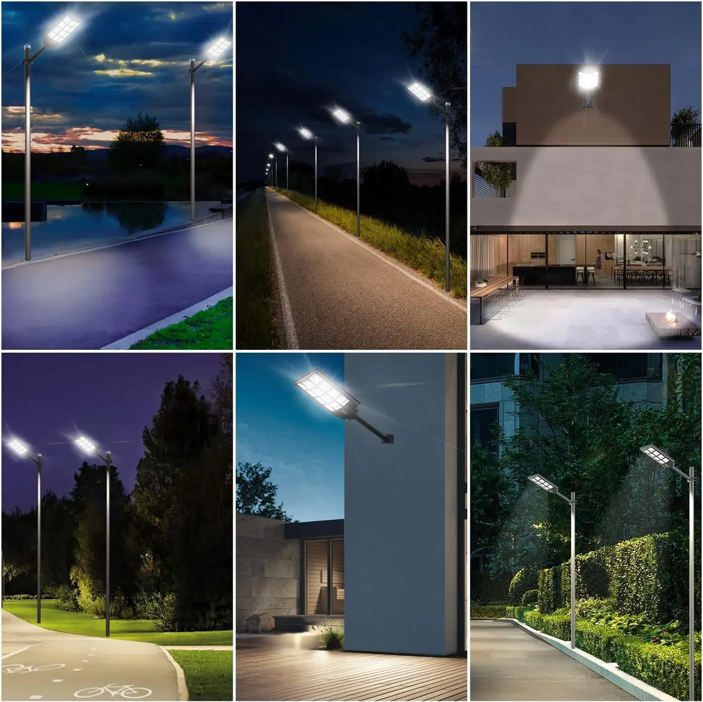 Solar Motion Sensor Street Lights Waterproof 8000LM Outdoor Flood Zpaxo