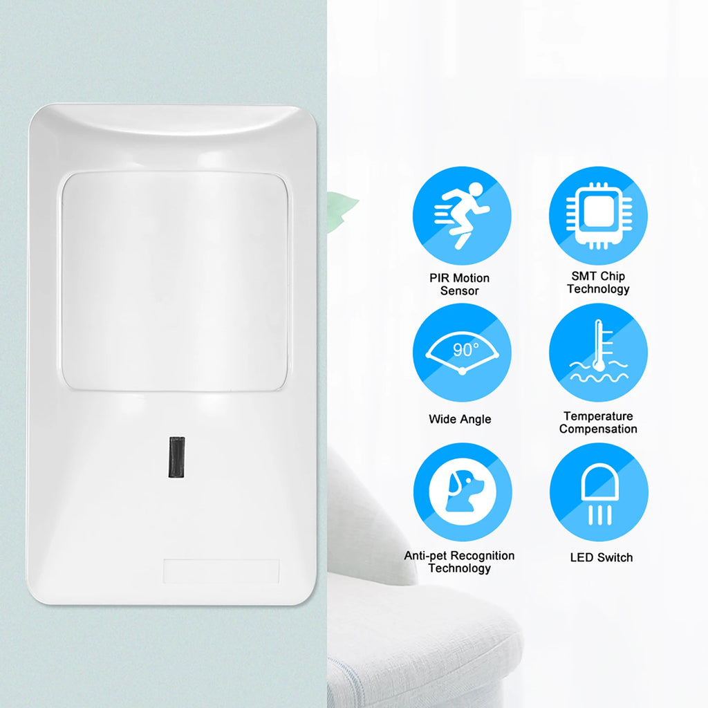2pcs Sensor Anti-Pet PIR Motion Sensor Wired Alarm Dual Infrared Detector Pet Immune For Home Burglar Security Alarm System Zpaxo