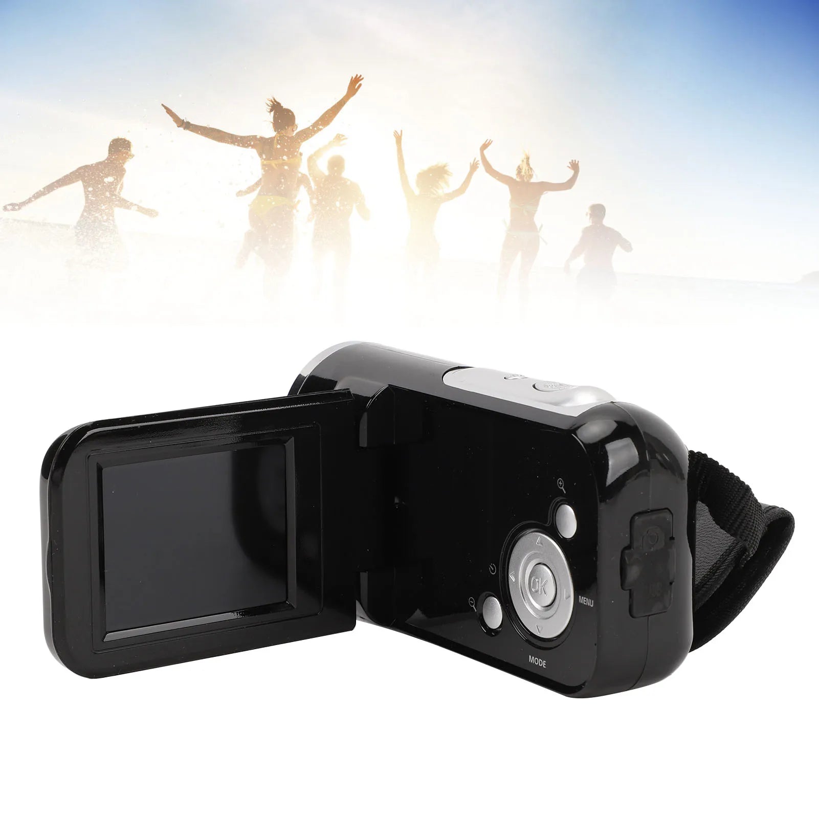 Camcorder 16MP 1080P 16X Digital Zoom Rotatable Screen Anti Shake USB