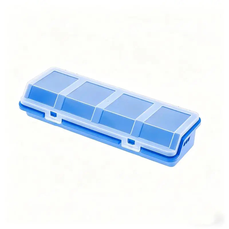 4-Grid Plastic Hardware Storage Box with Lid | Screw Organizer