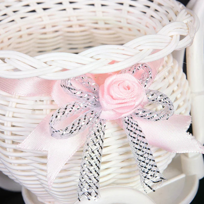 Design Flower Basket Storage Party Decoration New Plastic White Tricycle Bike Zpaxo