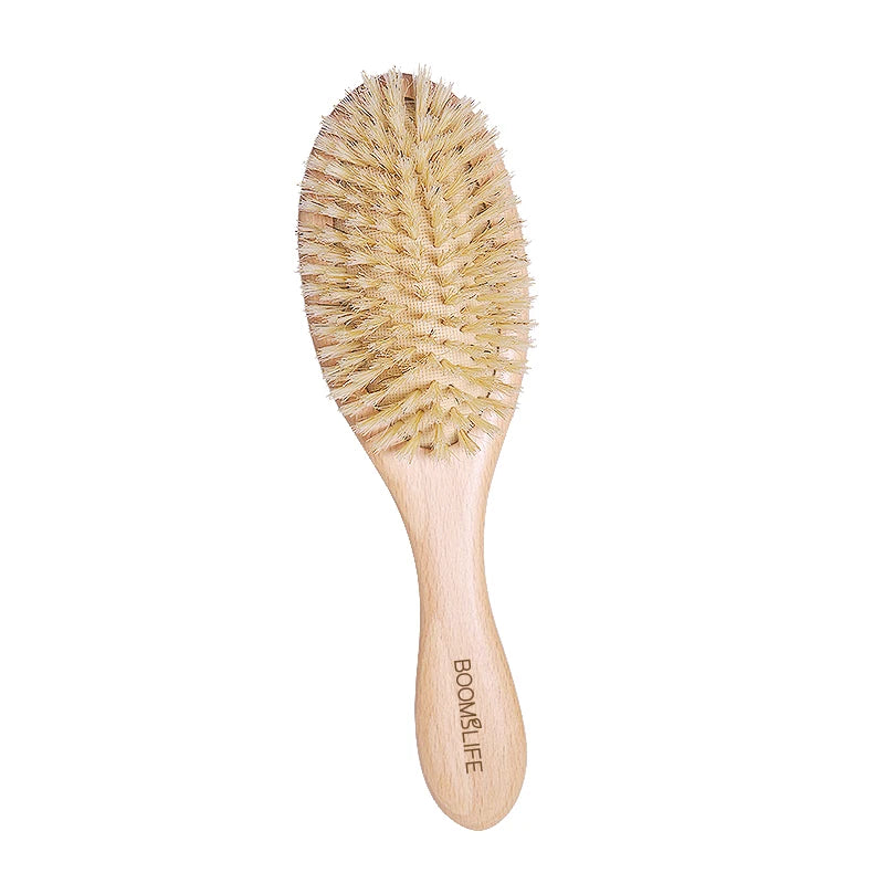 Custom Name Soft Boar Bristles Hair Brush Women Wood Comb For Hair Detangler Scalp Massage Brush Curly Thick Long Hair Care Tool Zpaxo