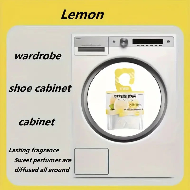 1pc Wardrobe Sachet - Eliminate Scent, Mildew, Repellent & Long-lasting Fresh - Car Air Freshener, Delicate Floral, Refreshing Scent, Perfect for Bedroom Closet and Wardrobe Zpaxo Lemon