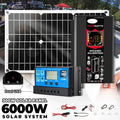 6000W Inverter 12V to 220V/110V 30A Controller 300W Solar Panel Smart Charge Camping For Car RV Solar Series System Combination Zpaxo 12V TO 220V50HZ 6000W