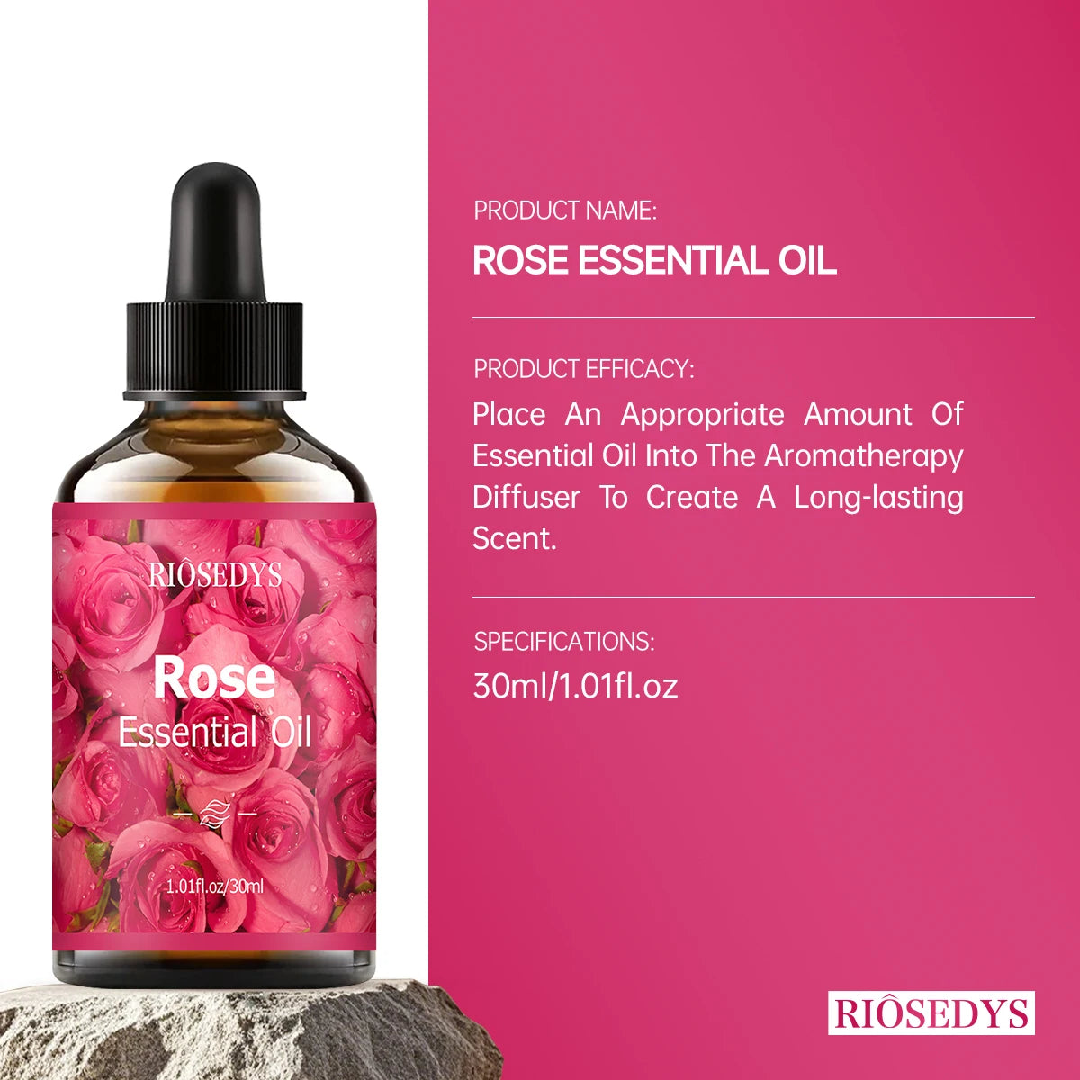 Rose Essential Oil Natural Fragrance Suitable Body Massage Treatments Zpaxo