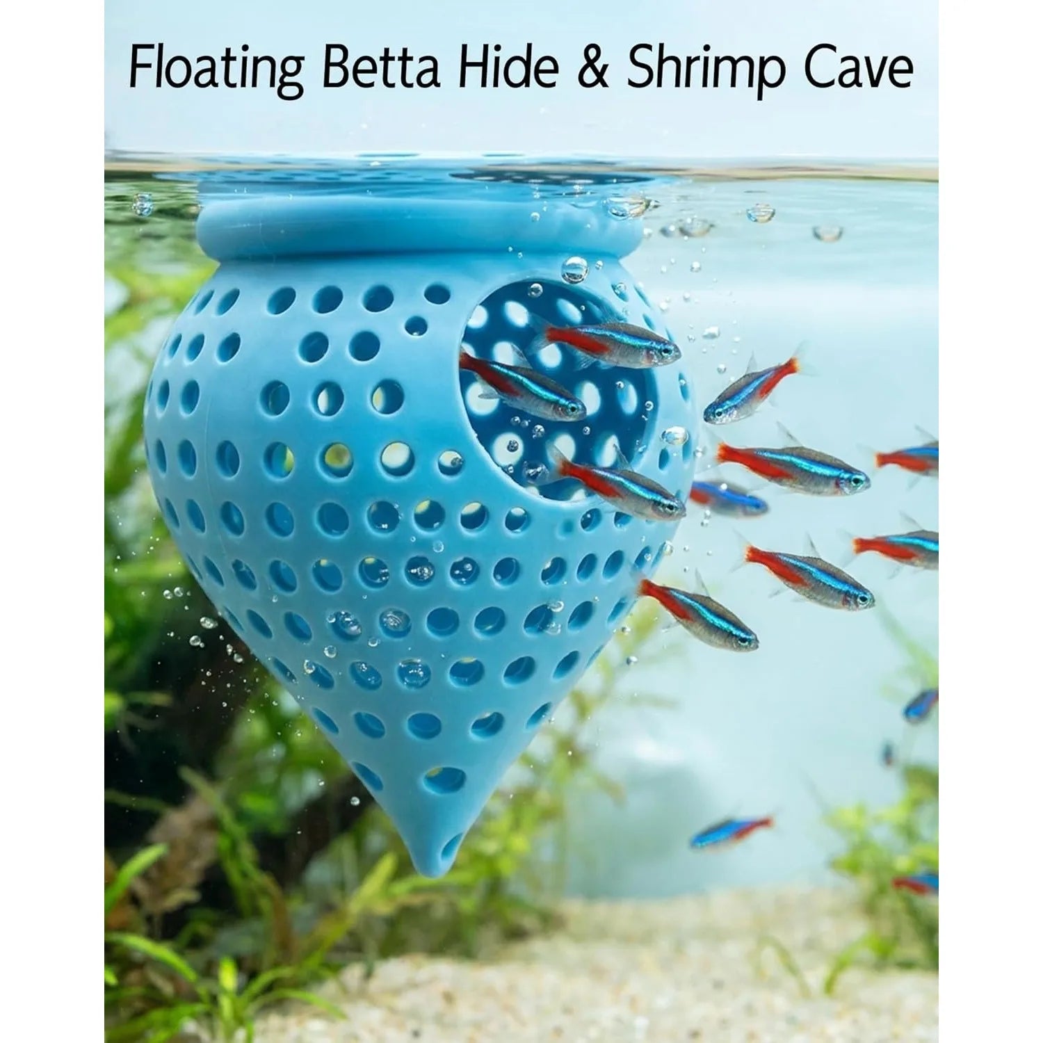 Floating Betta Hide Shrimp Cave Hammock 3D Printed Feeder Small Fish