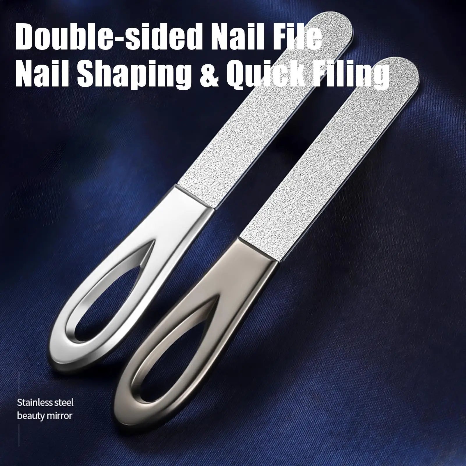 Metal Nail File Zinc Alloy Double Sided Stainless Steel Polisher