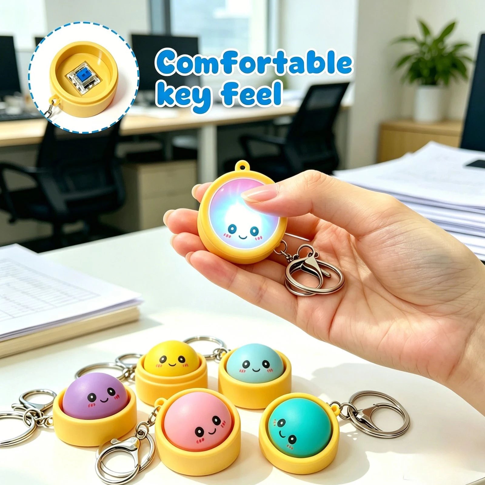 4-12PCS Simulation Dumpling Keyboard Clicker Stress Relief Toy Cute Keychains Decoration Gifts Emotion Fidgets Toy Mini Pendant Zpaxo