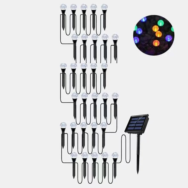 RGB Solar Garden Light String Waterproof Christmas Decoration Lights 2026 Lawn Chain Lamp for Outdoor Festive Lighting Zpaxo Multicolor-30LEDs China Mainland
