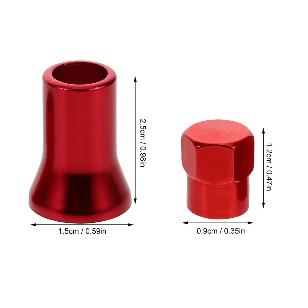 8-Pack Red Aluminum Tire Valve Stem Caps with Sleeves