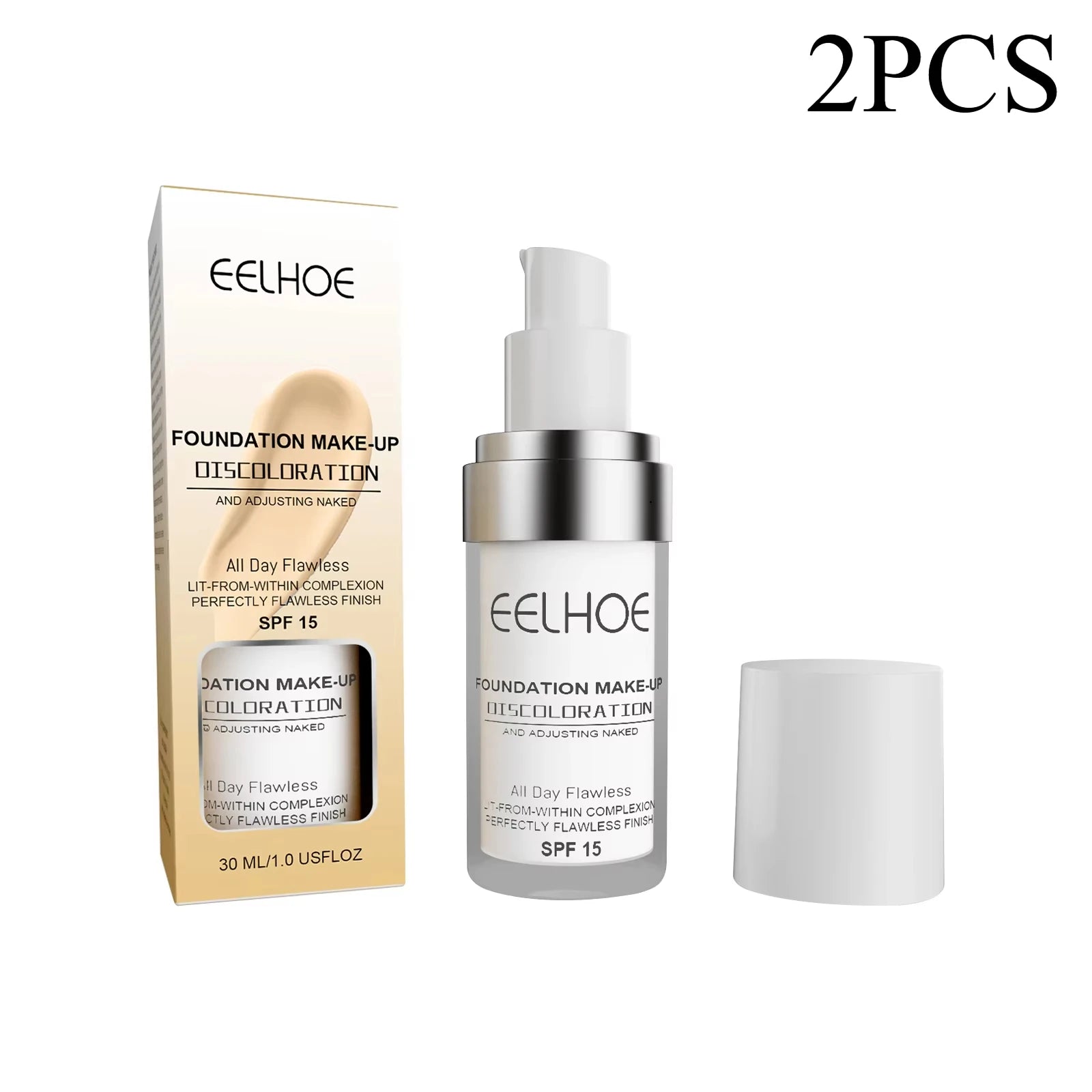 EELHOE Color Changing Foundation – Waterproof Full Coverage Liquid Foundation Zpaxo 2pcs