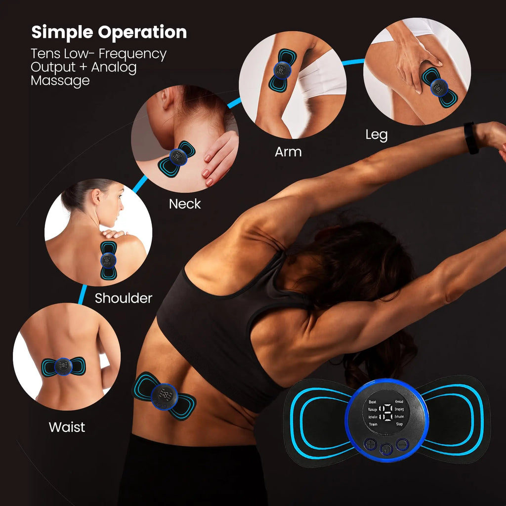10PCS Portable Mini Electric Neck Back Massager Cervical Massage Patch Stimulator Massage Patch Replacement Patch Zpaxo