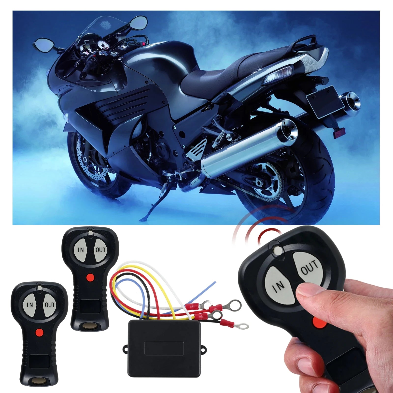 2Pcs Car Wireless Winch Remote Control Kit 12V-24V Universal ATV/SUV Wireless Heavy Winch Remote Switch Controller For Badlands Zpaxo Default Title