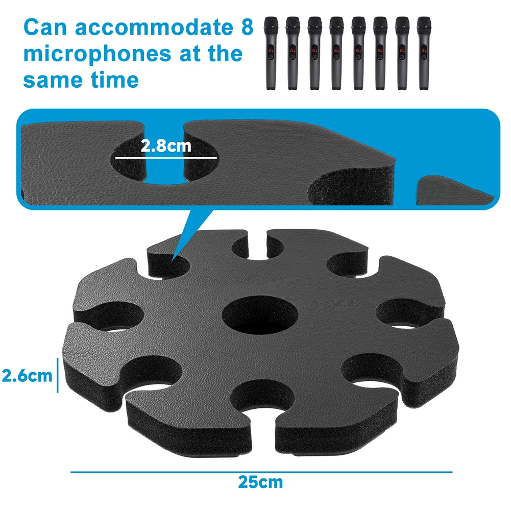 8-Slot Mic Stand Mount Detachable Multi Microphone Rack Wear Resist