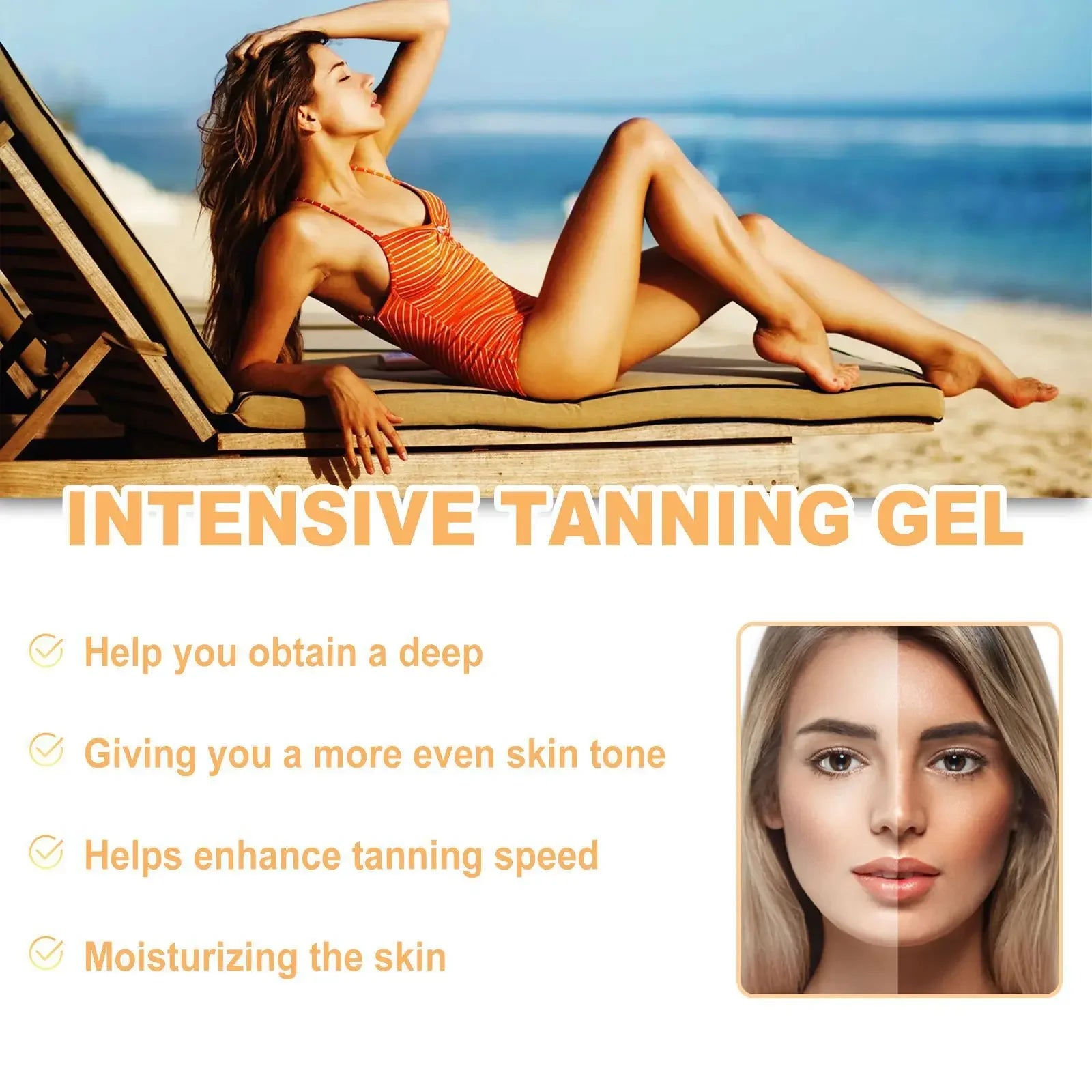 Hoygi Sunless Self Tanning Gel – Natural Bronzer Face & Body Self Tanning Gel Zpaxo
