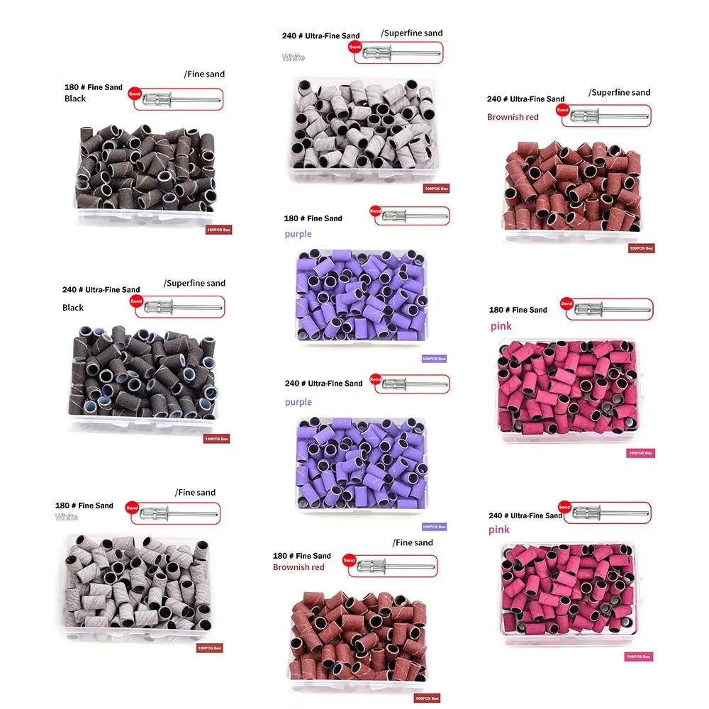 Electric Manicure 180 240 Nail Sanding Cap Bearing Sleeve Box Drill Zpaxo