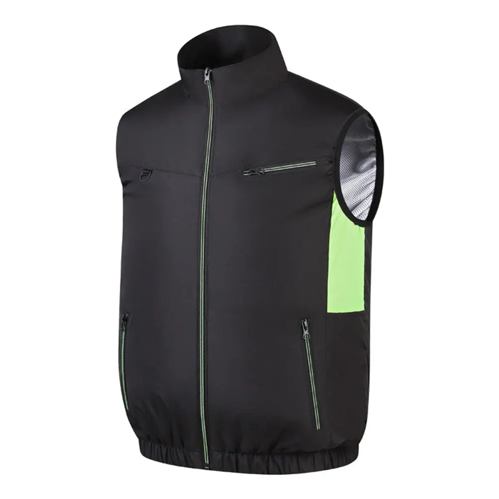 Cooling Vest Breathable Cool Jacket Sleeveless Workwear Temperature Zpaxo Black 2XL