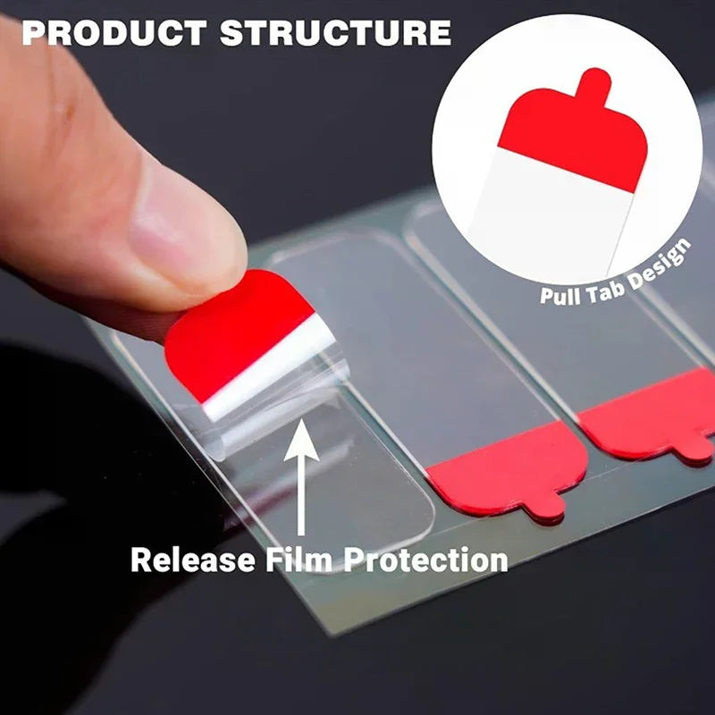30pcs/60pcs/120pcs Double-sided Adhesive Tape Transparent Extra Strong Sticky Strip For Photos Decor Crafts Removable Stickers Zpaxo