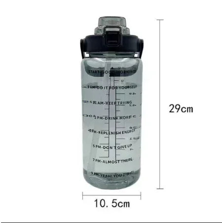 Portable Water Bottle Large Capacity Plastic Straw Cup Drink Time