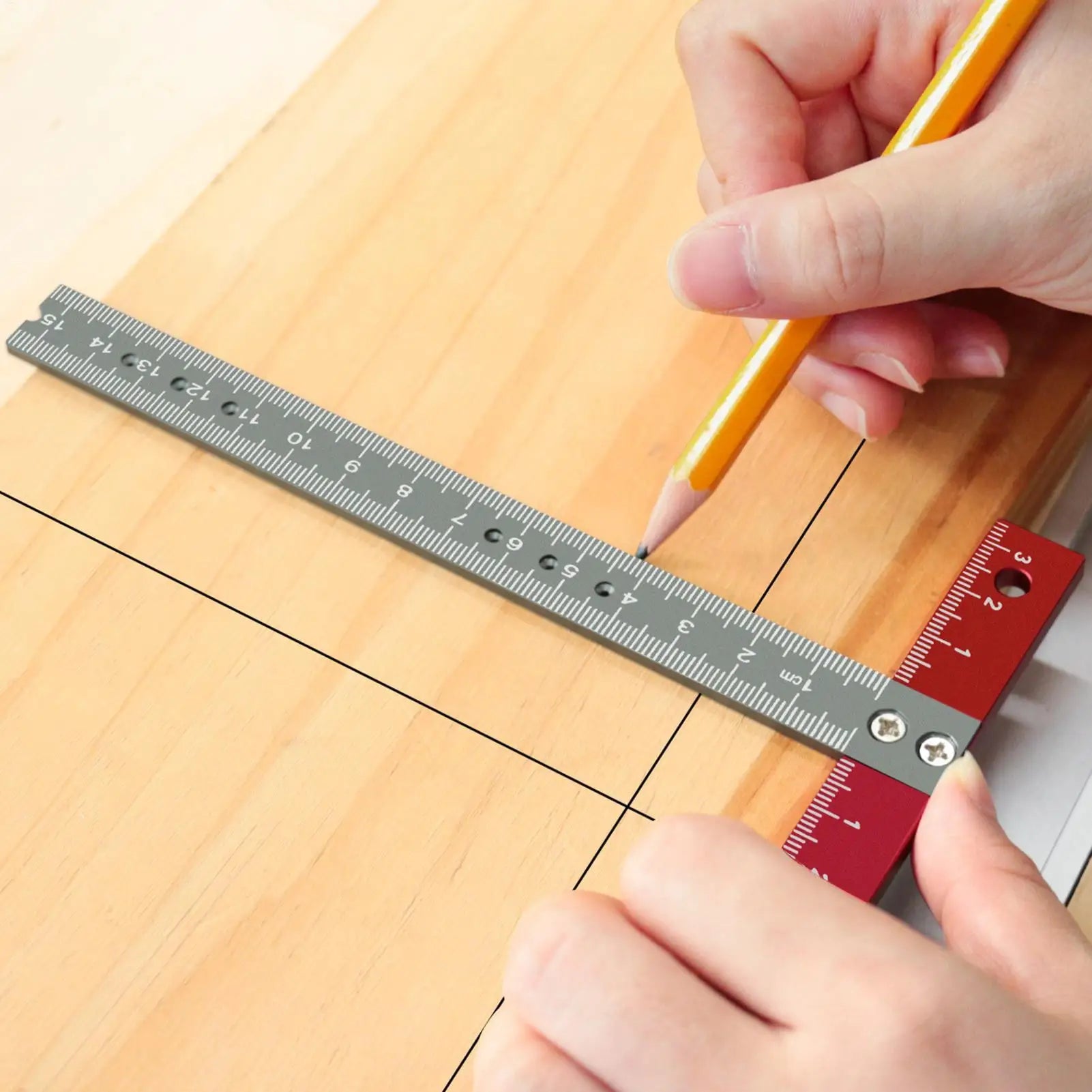 Woodworking Ruler Right Angle T Shape Positioning Marking Tool