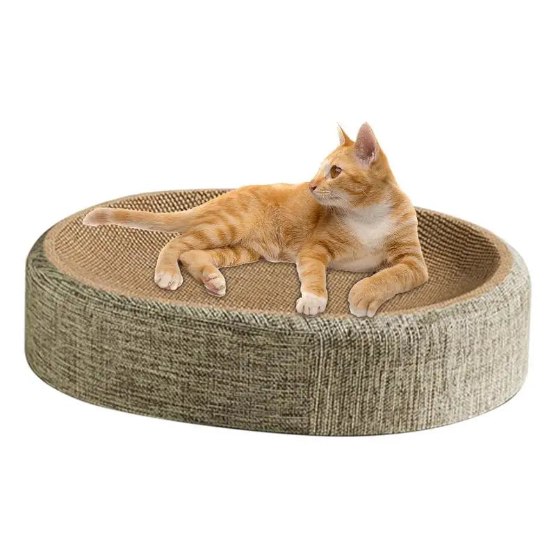 Oval Shaped Scratch Pad Cats Sisal Scratching Cat Bed Multipurpose