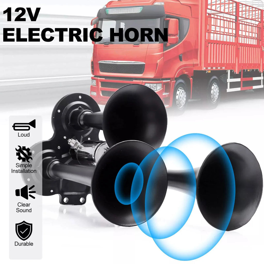 135dB Car Horn DC 12V 24V Air 3 Trumpets Train Horns Trucks Boats